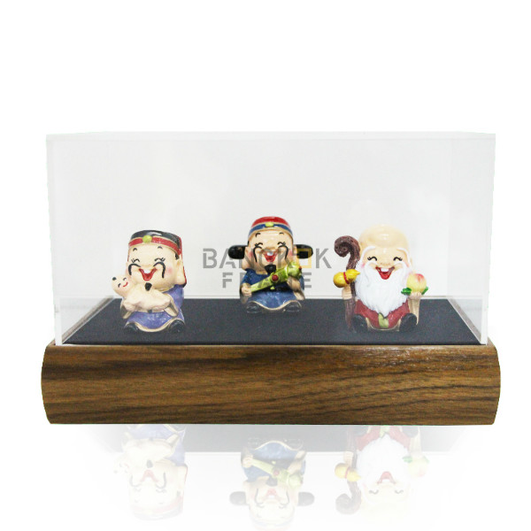 กรอบกล่องใสโชว์สินค้าฐานไม้